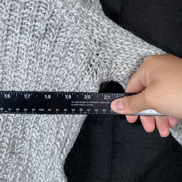 A New Day Womens Sweater Gray Open Knit Oversized Wool Blend Long Sleeve L - Picture 8 of 11